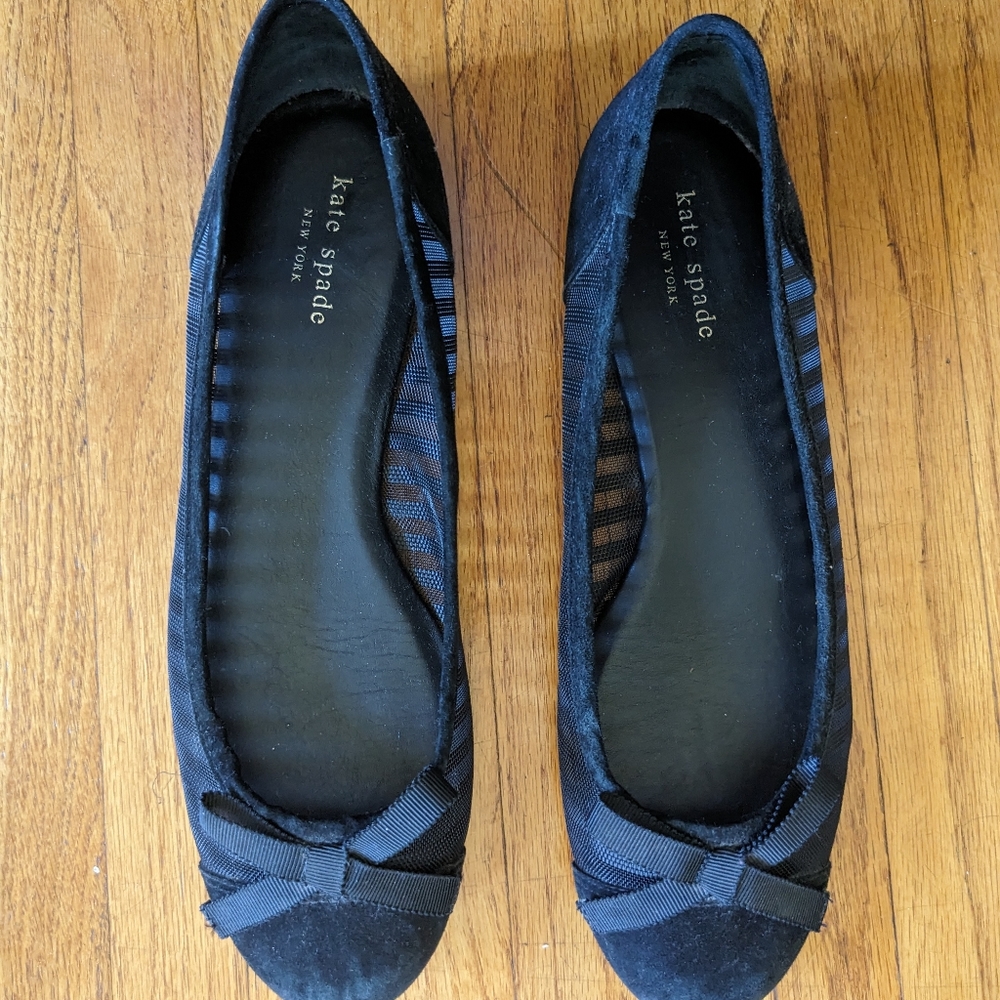 Black Kate Spade ballet flats, size 8.5